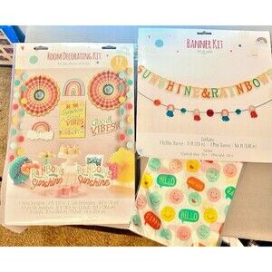 Sunshine Party Bundle Banner Room Wall Decor Positive Happy Birthday Rainbow